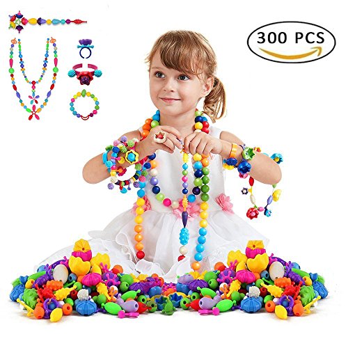 Buy 300 Pieces Beads Set,SnapLock Beads DIY Jewelry Kit for Girls