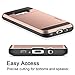 Vofolen Case for Galaxy S8 Case Wallet Credit Card Holder ID Slot Sliding Hidden Pocket Dual Layer Protective Cover Hard Bumper Shell Rugged Hybrid Protector Armor Case for Samsung Galaxy S8 Rose Gold