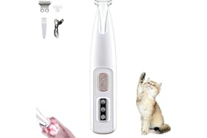 Belvedir Cat Trimmer, Cordless Pet Grooming Tool Low Noise, Waterproof Rechargeable LED Light Suitable for Cats Small Dogs Id