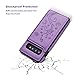 Vaburs S10 Plus Case Wallet with Card Holder, S10+ Embossed Butterfly Premium PU Leather Double Magnetic Buttons Flip Shockproof Protective Case Cover for Samsung Galaxy S10 Plus(Purple)