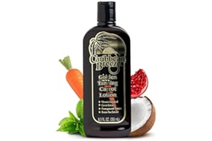 Caribbean Breeze Golden Carrot Sun Tanning Accelerator Lotion, Natural Tanning Lotion with Pomegranate Aloe Extracts, Rich in Oxidants, Moisturizes the Skin, and Anti-Aging Properties, 8.5 oz (250 ml)