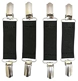 N'Ice Caps Baby and Kids Strong Stainless Steel Mitten Clips 2 Pair Pack (One Size, Black/Black)