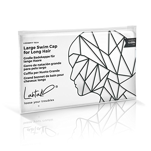 Long Hair Swim Cap - Swimming Caps for Women Men - Extra Large Swim Caps - Premium Waterproof Silicone Swim Cap - Dreadlocks - Suits Recreational Swimmers (White L)