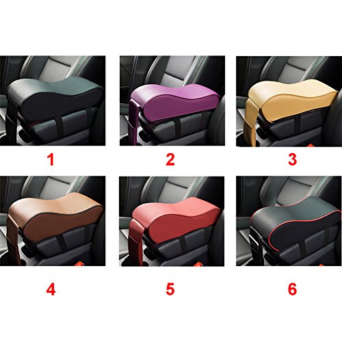 PU Leather Car Armrest Box Pad, Breathable Soft Memory Cotton Car Armrest Cushion Armrest Center Consoles Head Neck Rest Pillow Pad for Car Motor Auto Vehicle(Black red edge) - Thumbnail 2