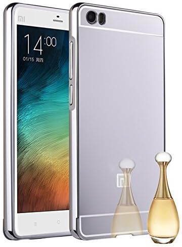 TYDEUS Luxury Metal Aluminum Bumper for Xiaomi Mi Note Case Detachable + Mirror Hard Back 2 in 1 Cover Ultra Thin Frame Silver
