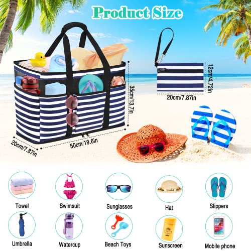 JUYANO Large Beach Bag with Zip, Waterproof Swimming Bag, Beach Bag, XXL Family Travel Bag, Beach Tote Bag, Shopper for Beach, Pool, Gym, Travel, 45 L