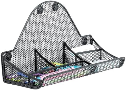 Safco Products 4180BL Onyx Mesh Magnetic File Pocket with Accessory Organizer, Black