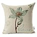 Monkeysell Lotus Leaf Butterfly Flowers Pattern Cotton Linen Throw Pillow Case Cushion Cover Home Sofa Decorative 18 X 18 Inch (S042A2)