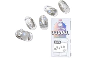 UUUUU. Semi Cured Gel Nail Strips - [Srorrim Mirrors], UV Nail Stickers Compatible with All Nail Lamps, U-Curve for Perfect Fit, Includes 2 Prep Pads, Nail File, and Wood Stick
