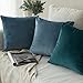 MIULEE Pack of 2 Velvet Soft Solid Decorative Square Throw Pillow Covers Christmas Cushion Case for Couch Sofa Bedroom Car 18x18 Inch 45x45 cm Green