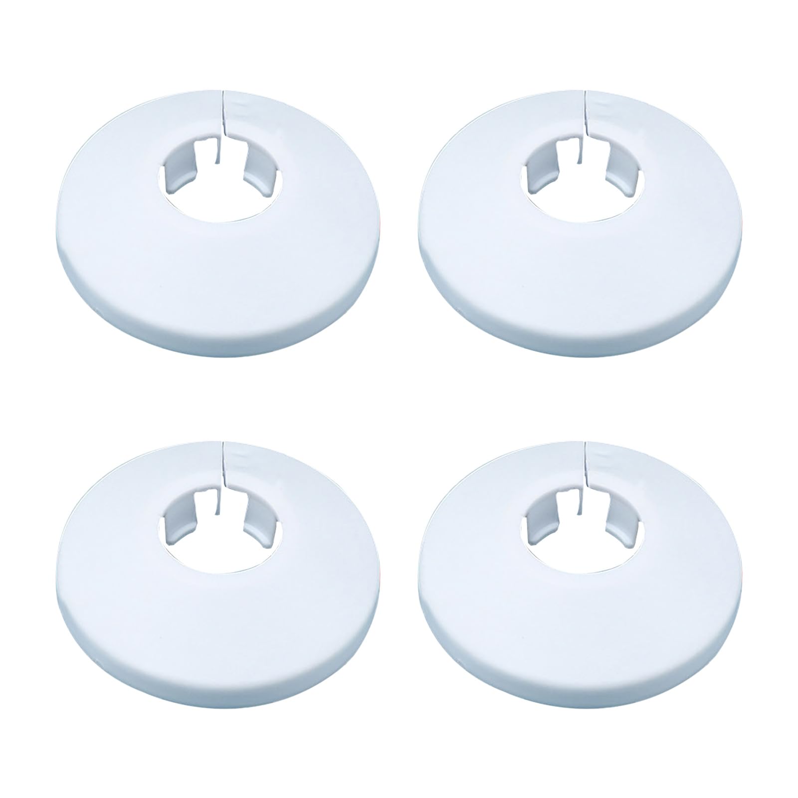 Photo 1 of CAcoverVA 16mm Pipe Cover Decoration; Fit 0.63" Outer Diameter Pipe/Hole; White PP Plastic Escutcheon Collar; Snap-on Water Escutcheon Plate for Bathroom Kitchen Wall Tube Decor 4 Pcs