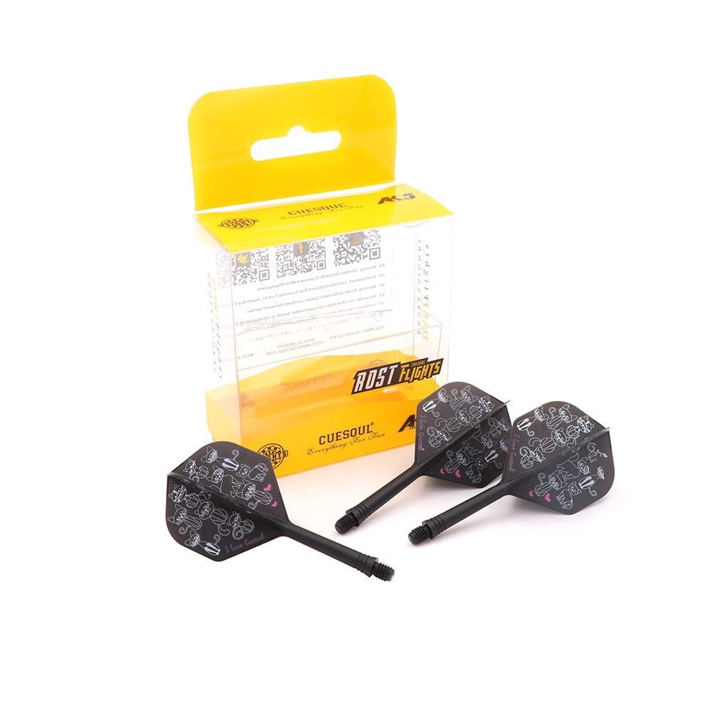 CUESOUL ROST Integrated Dartpfeile Schäfte Shafts and Darts Flights Standard Shape,Set of 3 pcs Unique Designed Pattern(CS-AK51X-BM) — image 1