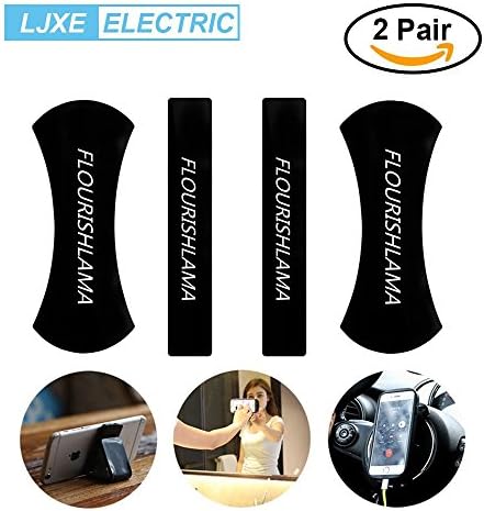 4 Pcs Sticky Phone Holder , LJEX Universal Gel Pads Sticker for Samsung Galaxy, IPhone, Ipad, Nano Rubber Car Mount for Wall, Glass, Mirrors, Dashboard, Metal, Office, Cabinets or Bathroom
