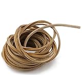Fyess 6.5 yards 4 mm Genuine Leather Strip Braiding String Light Brown