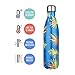 MIRA Vacuum Insulated Travel Water Bottle | Leak-proof Double Walled Stainless Steel Cola Shape Sports Water Bottle | No Sweating, Keeps Your Drink Hot & Cold | 25 Oz (750 ml) (Blue Palm)