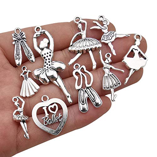 Youdiyla 60 Ballet Charms Collection, Bulk Ballet Dancer Girl Shoe Ballerina Tutu I Love Ballet Charms Metal Pendant Craft Supplies Findings for Necklace and Bracelet Jewelry Making (HM290)
