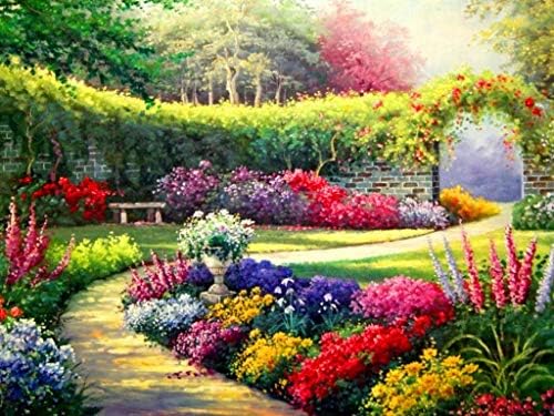SUNKOO 12×16 inches DIY 5D Diamond Painting Full Landscape Diamond Painting by Numbers Diamond Embroidery Dotz Kit Arts Crafts Gift,Beautiful Garden
