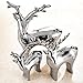 Pure.Lifestyle Reindeers Electroplated Polished Chrome Ceramic Decoration Animals Figurine Milu Deer's Porcelain Sculptures Elks Statues Moose, Silver