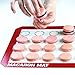 Bakeitfun Silicone Non-stick Multipurpose Kitchen Tool, Microwave and Dishwasher Safe Macaron Mat with 28 Macaron Spaces, Standard,  Macaron Raspberry Red