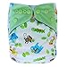 EcoAble Baby Charcoal Bamboo All-In-One AIO Cloth Diaper w/ Pocket, Size 10-35Lb (Animals)