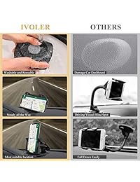 Soporte para teléfono móvil para salpicadero de coche, iVoler rotación de 360°, fuerte gel adhesivo premium 3M, soporte para salpicadero de coche, compatible con iPhone XS, Max XR, X6S, 7, 8 Plus, Samsung Galaxy Note 9, S8, S9, Pixel GPS
