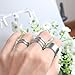 TQS Fashion Ring Multi Adjustable Simple Stacking 3 Pcs Silver Plated Rings Set for Women