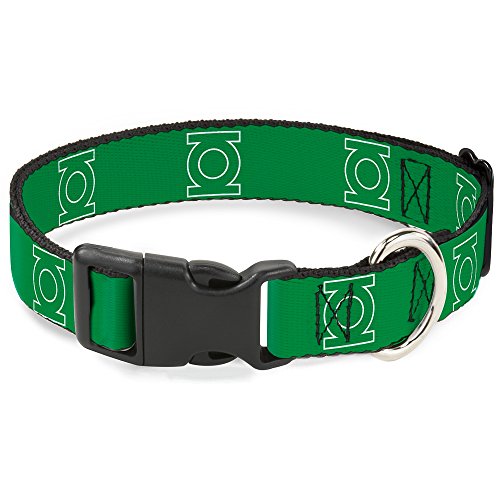 Buckle-Down Plastic Clip Collar - Green Lantern Logo Green/White - 1.5" Wide -…