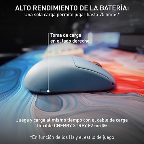 M68 sem fios, rato gamer ultraleve sem fios, 2,4 GHz, otimizado para e-sports, formato simétrico com frente extra baixo, azul