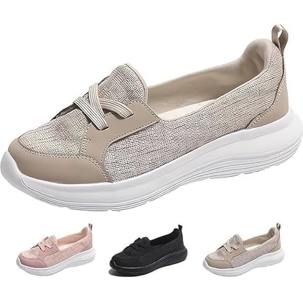 Women's Breathable Knit Slippers With Arch Support - Orthopedic Slip On Sneakers