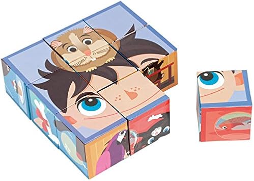 Janod 4502991 - Rompecabezas de Cubos (9 Cubos), diseño de Animales de compañía: Amazon.es: Juguetes y juegos
