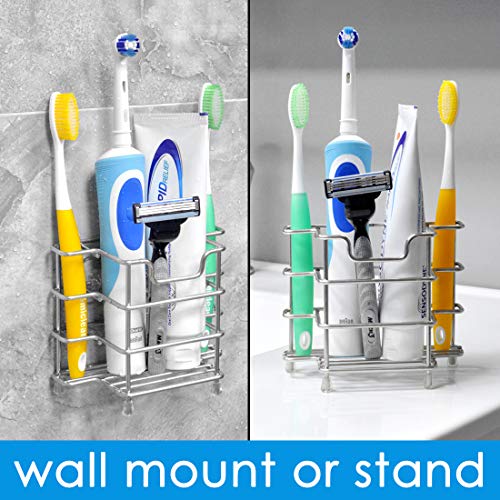 image for Linkidea Toothbrush Holder, Stainless Steel Multifunctional 1+2 Slot T