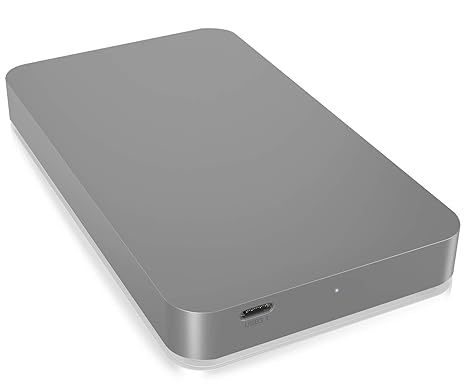 ICY BOX Externes 2,5 Zoll Gehäuse für Festplatten und SSD, USB-C 3.1 (Gen2, 10 Gbit/s), vollständig aus Aluminium, Silber