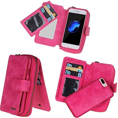 iPhone 7 Plus Case GASIN ,Wallet Case Leather Removable Case with Magnetic Flip Phone Back Cover and Card Slot Holder ,Full Body Protection Folio Cover for Apple iPhone 7 Plus 5.5 inch only