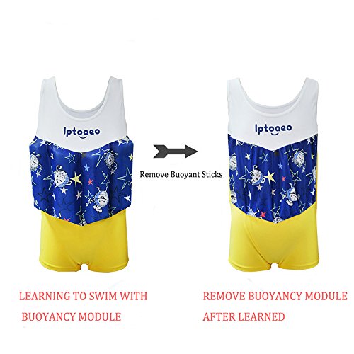 Kingswell Float Suit Toddler Swimsuit Kids Swim Training Aid Bathing Vest Suit with Removable Buoyancy Float for Toddler Boys