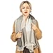 Women Square Scarf Oversized Tartan Blanket Large Winter Warm Shawl Tassel Wrap(Light Brown)
