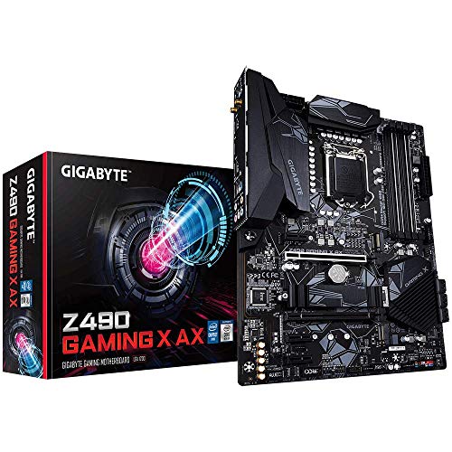 GIGABYTE Z490 GAMING X AX Intel LGA1200 ATX Motherboard (Direct 11+1 Phases, USB 3.2 Gen2 Type-A, WiFi 6 802.11ax, Dual M.2 with 1 Thermal Guard, RGB FUSION 2.0, HDMI)