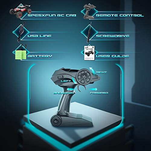 RC Car, SPESXFUN 2021 Newest 1:14 Scale High Speed Remote Control Car, 2.4Ghz Off Road RC Trucks with Two Rechargeable Batteries, Electric Toy Car for All Adults & Kids