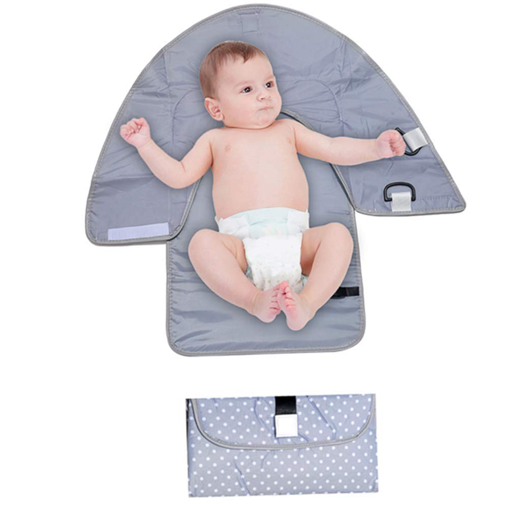 Longsing Nappy Clutch, Waterproof Changing Pad with Head Cushion, Travel Home Organizer Bag for Toddlers Infants and Newborns