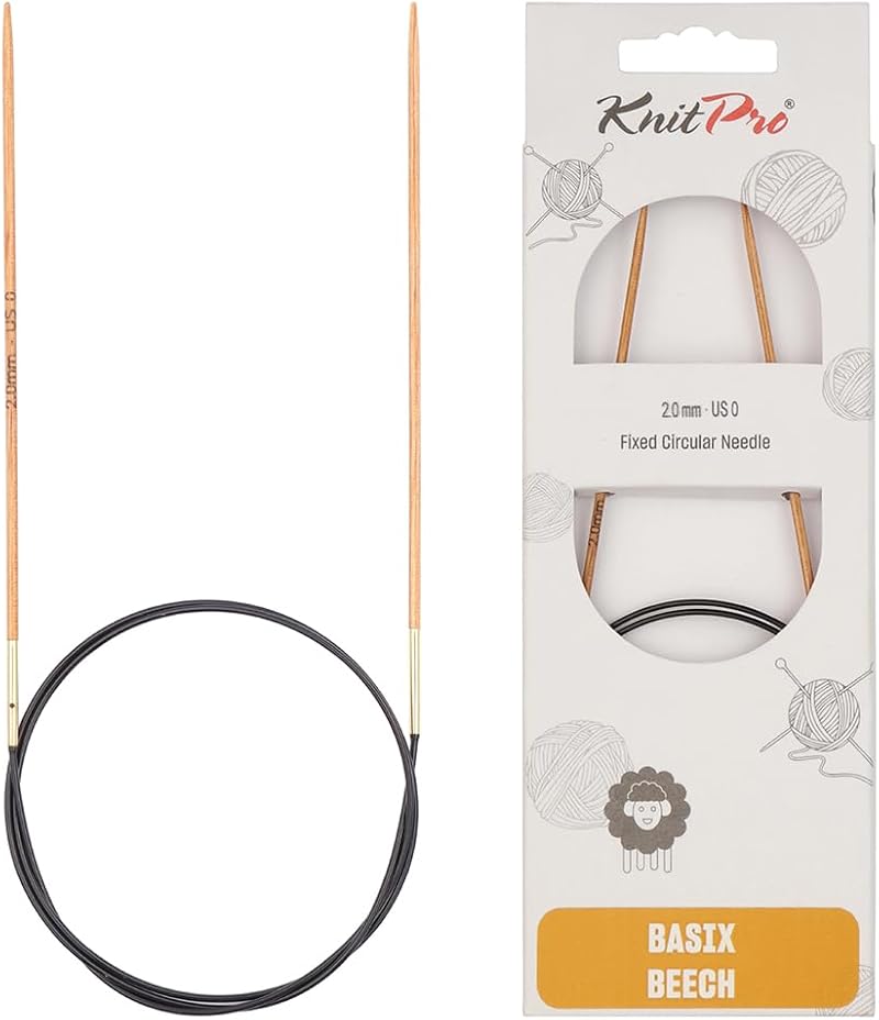 KnitPro Basix Beech Fixed Circular Needles 32in 2.00mm