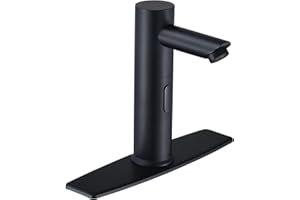 BODQEMR Touchless Bathroom Faucet - Waterfall Single Hole Bathroom Sink Faucet Stainless Steel, Automatic Sensor Vanity Faucets with Hole Cover Plate (Tall Version, Chrome)