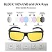 LVIOE Wrap Around Style Polarized Night Vision Driving Glasses to Fit Over Regular Prescription Glasses (Matte black, Yellow)