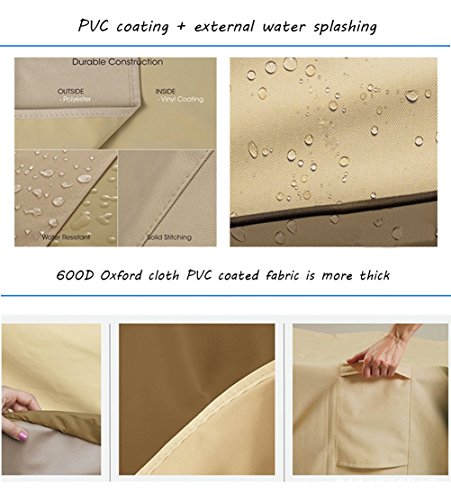 Offset Umbrella & Frame Cover Outdoor Market Patio Umbrella Cover Weather Parasol Cover Fits 9-11ft Cantilever Umbrellas, with Zipper and Water Resistant Fabric#37-YST (Khaki&Coffee)