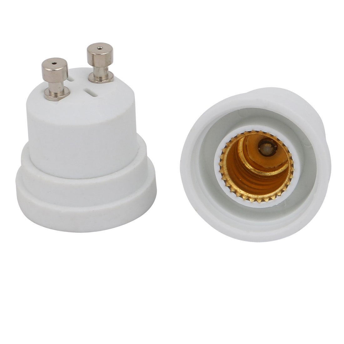 Sourcingmap 2pcs GU10 to E12 Extender Adapter Converter Lamp Bulb Socket Holder White