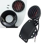 LED Side Mount Vertical Curved License Plate Bracket Brake Taillight for Harley Davidson Sporster Bobber Choppers