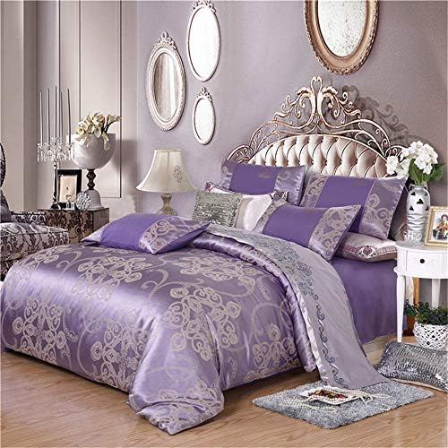YYSZM Home Textile Bedding Bed Sheet Pillowcases Cover Set Satin Jacquard Duvet Cover A 220x240cm