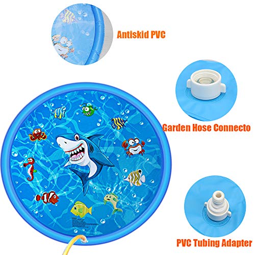 HARDER Sprinkler for Kids Outdoor Summer Fun Water Park Toys, Splash Pad Squirt Pool for Babies Backyard Sprinkler Base Plate, Garden Water Sprinkler Jet Inflatable Mat Toy for Kids, 60 Inch HARDER Sprinkler for Kids Outdoor Summer Fun Water Park Toys, Splash Pad Squirt Pool for Babies Backyard Sprinkler Base Plate, Garden Water Sprinkler Jet Inflatable Mat Toy for Kids, 60 Inch