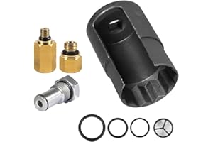 6.0 IPR Valve Socket with Seal Kit + Oil Rail Adapters Kits + 6.0 High Pressure Oil Pump IPR Valve Air Test Fitting Tool fits