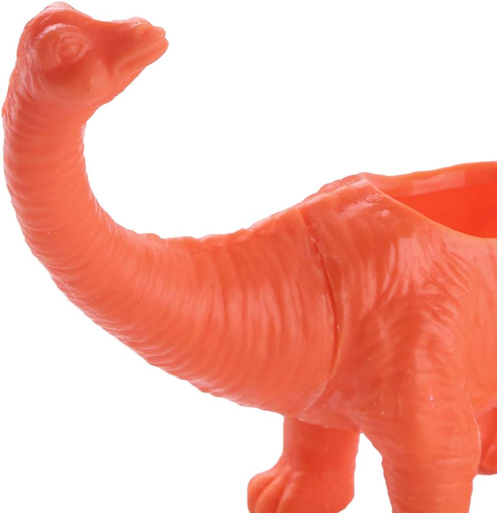 TiaoBug Cute Animal Bonsai Pot Flower Pot Plant Vase Gardening Planter with Drain Hole for Home Office Desktop Decoration Orange Brachiosaurus - Image 5