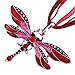 MFINHOME Fashion Rhinestone Inlay Gem Tone Red Dragonfly Pendant Necklace With Chain