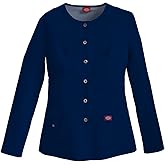 Dickies Women's Xtreme Stretch Crew Neck Snap Front Warm-Up Jacket